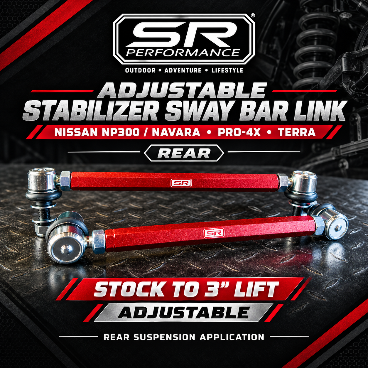 SWAY BAR LINK ADJUSTABLE (REAR) NISSAN NAVARA NP300 /PRO 4X / TERRA